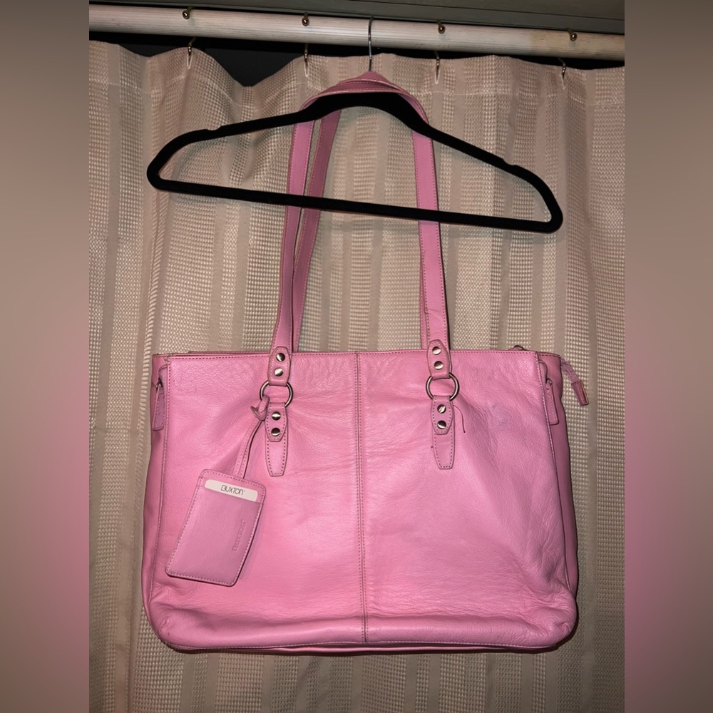 100% Genuine leather by Buxton Pink laptop shoulder bag
